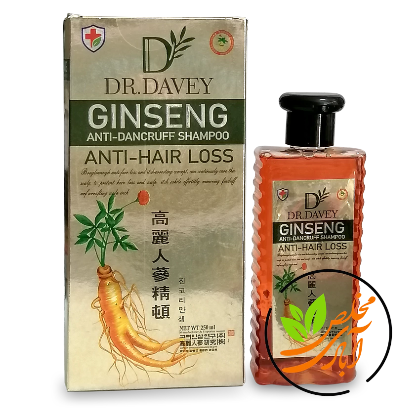 شامپو جینسینگ مخلص آبادی شامپو ضد شوره و ضد ریزش مو جینسینگ DR.DAVEY - Image 1